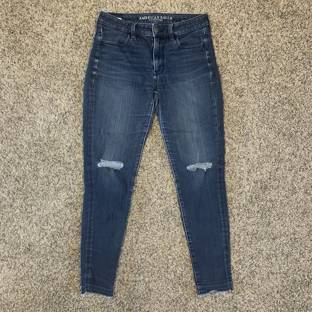 American Eagle Jeans Womens 6 Regular Blue Super Stretch X4 Hi-Rise Jegging